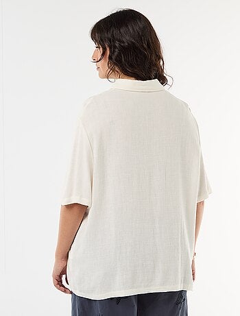 Blouse met korte mouwen en knoopsluiting