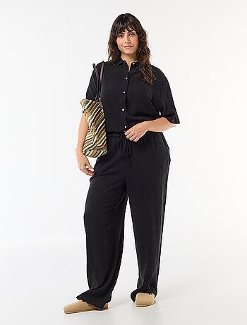 Blouse met korte mouwen en knoopsluiting