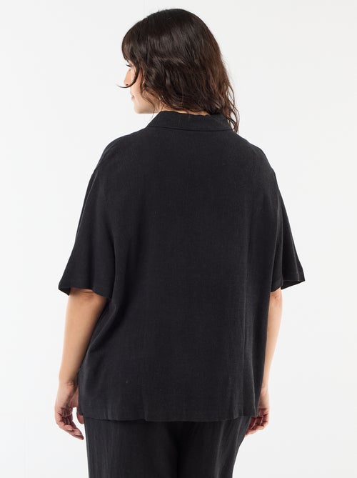 Blouse met korte mouwen en knoopsluiting - Kiabi