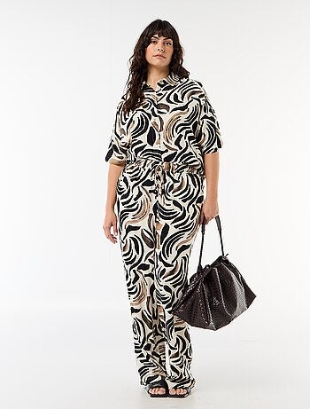 Blouse met korte mouwen en knoopsluiting