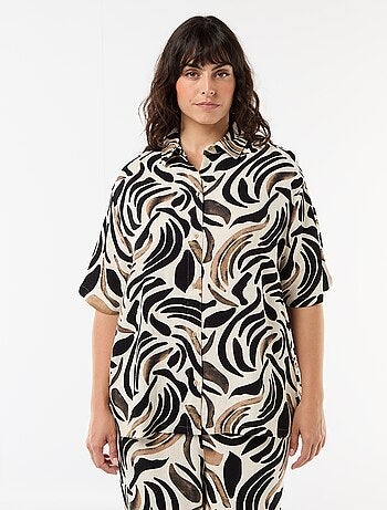 Blouse met korte mouwen en knoopsluiting