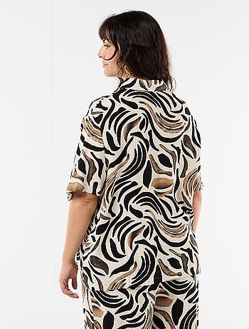 Blouse met korte mouwen en knoopsluiting