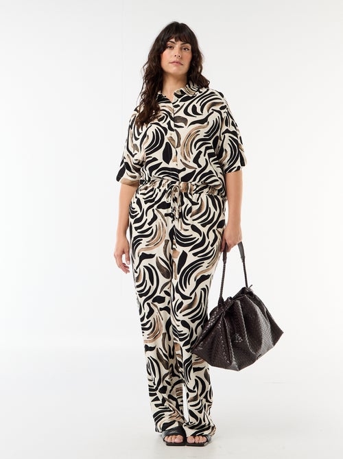 Blouse met korte mouwen en knoopsluiting - Kiabi