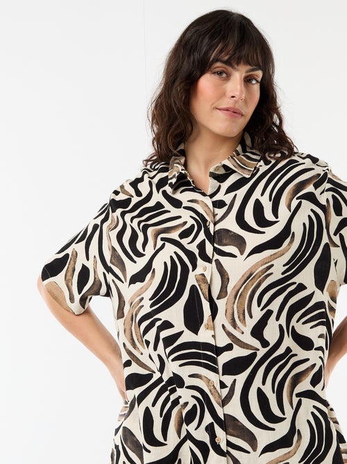 Blouse met korte mouwen en knoopsluiting - Kiabi