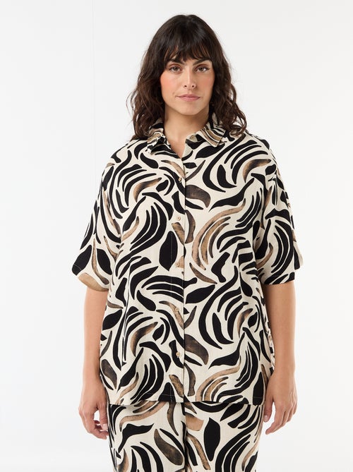 Blouse met korte mouwen en knoopsluiting - Kiabi