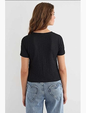 Blouse met korte mouwen en strikdetail