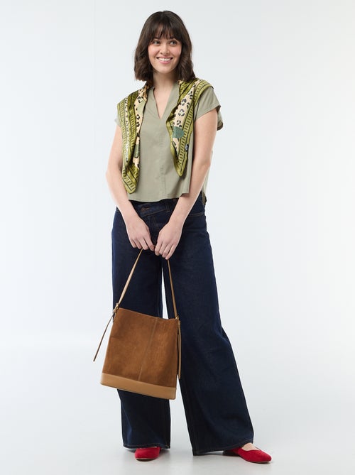 Blouse met korte mouwen en V-hals - Kiabi