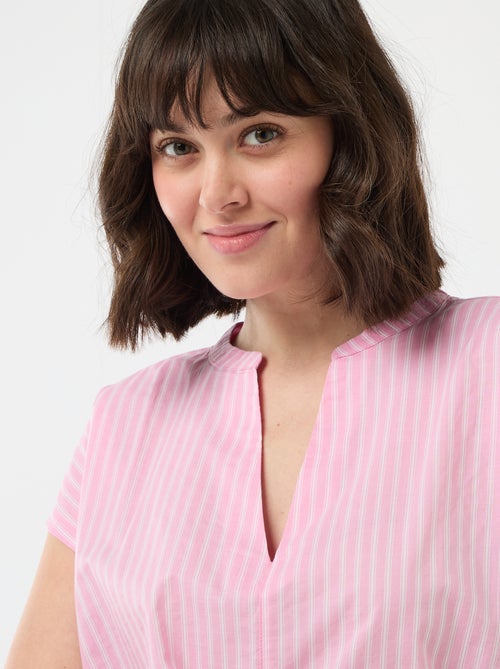 Blouse met korte mouwen en V-hals - Kiabi