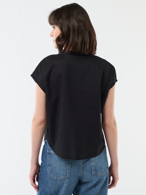 Blouse met korte mouwen en V-hals - Kiabi