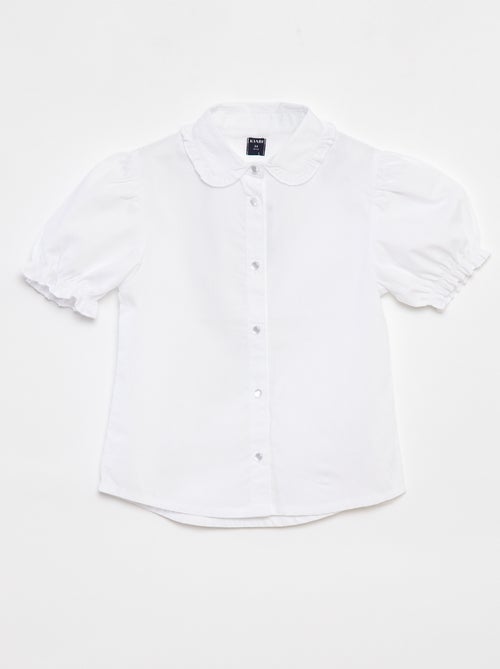 Blouse met korte ruchemouwen - Kiabi