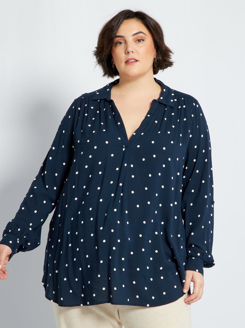 Blouse met lange mouw BLAUW - Kiabi