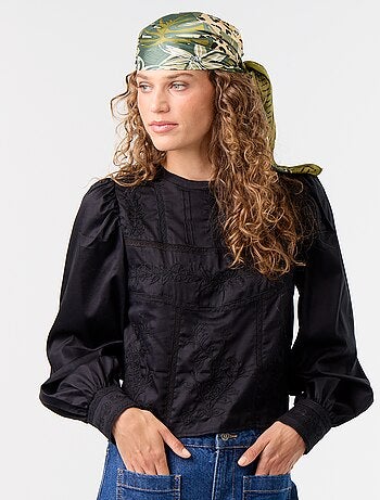 Blouse met lange mouwen en borduursels