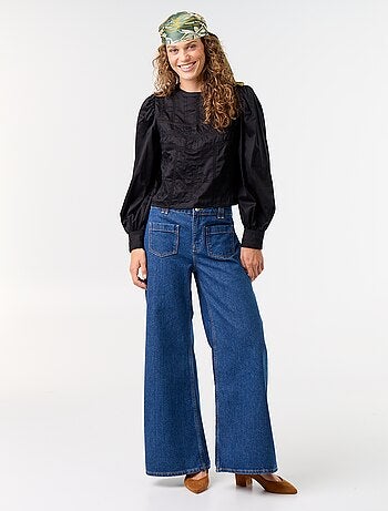 Blouse met lange mouwen en borduursels
