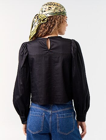 Blouse met lange mouwen en borduursels