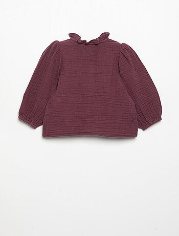 Blouse met lange mouwen en fantasievolle kraag