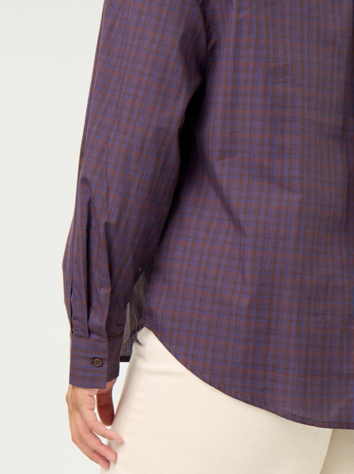 Blouse met lange mouwen en lavallièrekraag - Kiabi