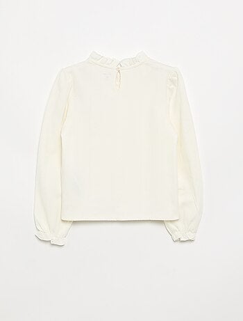 Blouse met lange mouwen en volantkraag