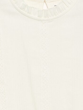 Blouse met lange mouwen en volantkraag