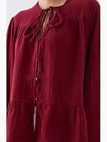 Blouse met lange mouwen in relaxed fit met striksluiting bij de hals mixray