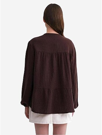 Blouse met lange mouwen in relaxed fit met striksluiting bij de hals mixray