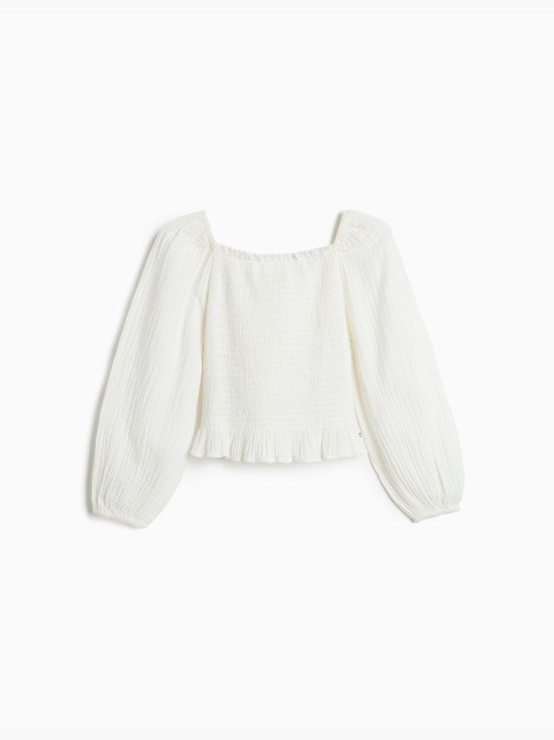 Blouse met lange mouwen, MO Fashion Wit - Kiabi