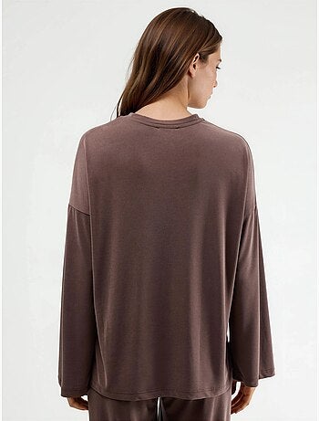 Blouse met lange mouwen, ronde hals en ontspannen pasvorm busem
