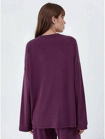 Blouse met lange mouwen, ronde hals en ontspannen pasvorm busem