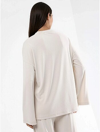 Blouse met lange mouwen, ronde hals en ontspannen pasvorm busem