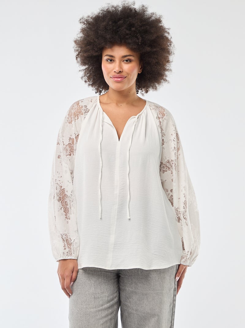 NAIOSS Damesblouse elegant shirt met lange mouwen V-hals shirts kanten mouwen bovenstuk herfst T-shirt casual blouses tuniek tops, Lange mouwen zwart, M