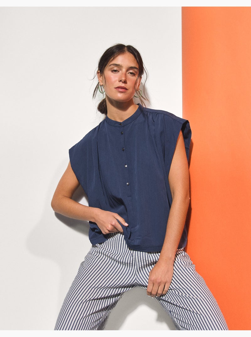 Blouse met Lyocell, MO Fashion Blauw - Kiabi