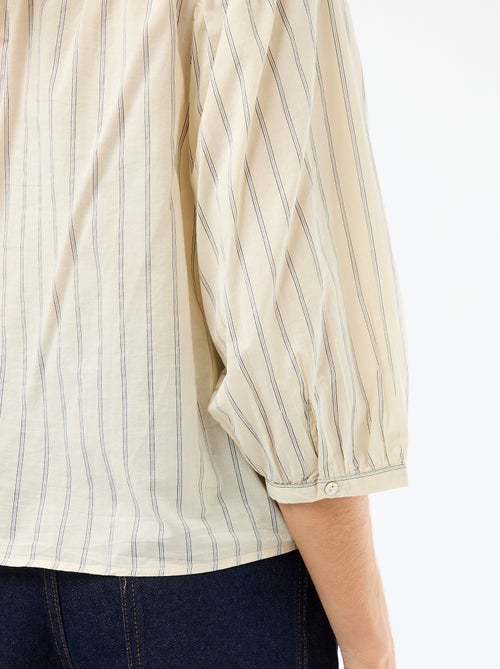 Blouse met mao-kraag en 3/4 mouwen - Kiabi Blouse met mao-kraag en 3/4 mouwen - Kiabi