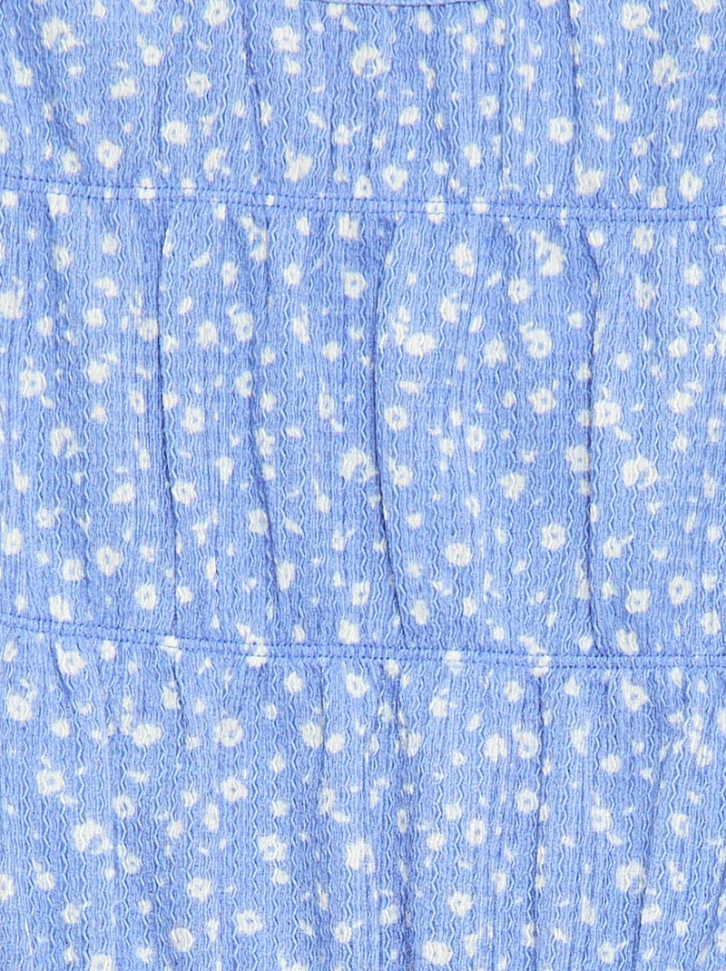 Blouse met motief van crêpebreisel Blauw - Kiabi