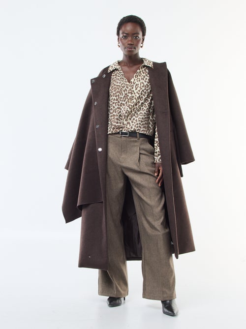 Blouse met mouwen met luipaarmotiefje | 'JDY' - Kiabi