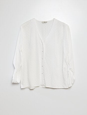 Blouse met oprolbare mouwen in plumetis 'JDY'