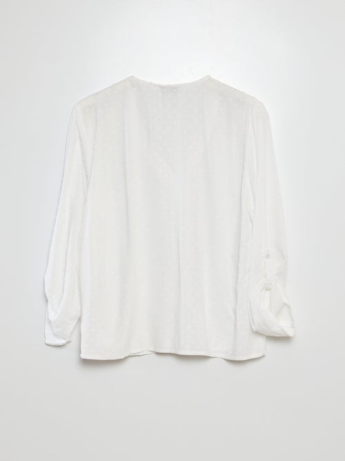 Blouse met oprolbare mouwen in plumetis 'JDY' - Kiabi
