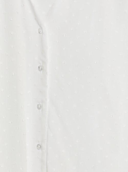 Blouse met oprolbare mouwen in plumetis 'JDY' - Kiabi