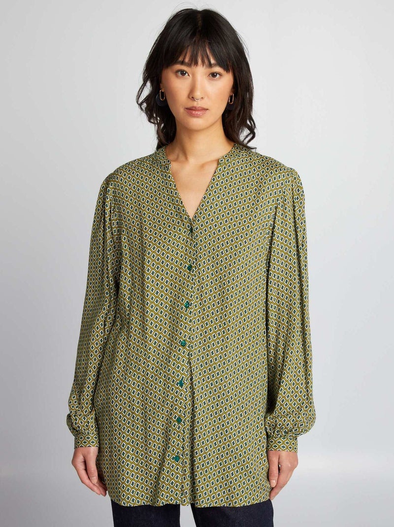 Blouse met print - BRUIN - Kiabi