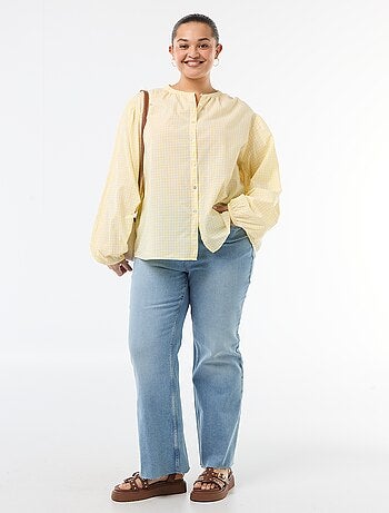 Blouse met ronde hals en lange mouwen