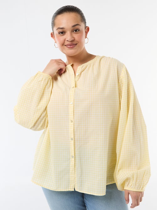 Blouse met ronde hals en lange mouwen - Kiabi Blouse met ronde hals en lange mouwen - Kiabi