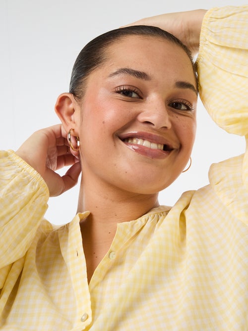 Blouse met ronde hals en lange mouwen - Kiabi Blouse met ronde hals en lange mouwen - Kiabi