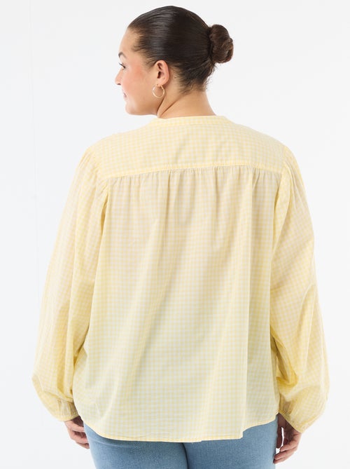 Blouse met ronde hals en lange mouwen - Kiabi Blouse met ronde hals en lange mouwen - Kiabi