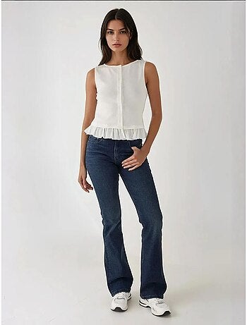 Blouse met ronde hals en ruches