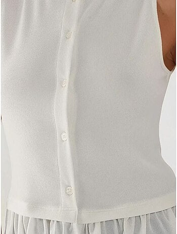 Blouse met ronde hals en ruches