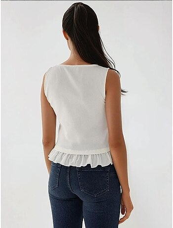 Blouse met ronde hals en ruches