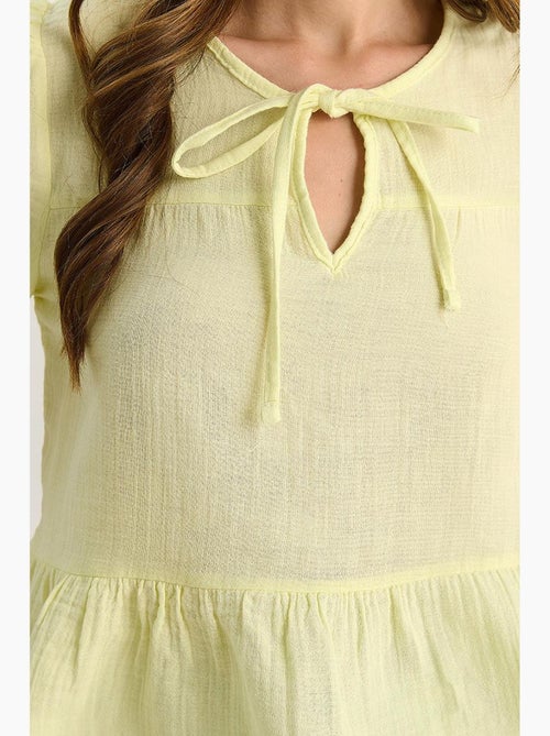Blouse met ronde hals en strikdetail lucci - Kiabi