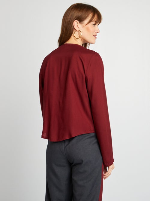 Blouse met ruches en knoopdetail - Kiabi