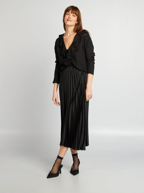 Blouse met ruches en knoopdetail - Kiabi