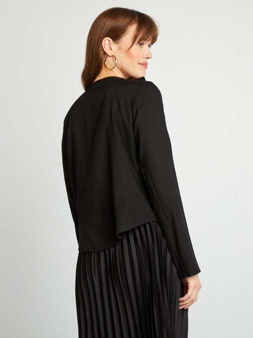 Blouse met ruches en knoopdetail - Kiabi