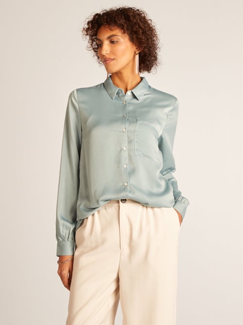 Blouse met satijnachtige stof - Kiabi