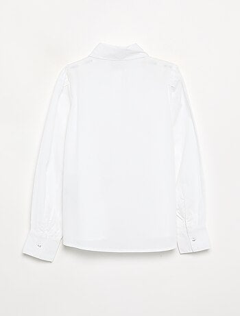 Blouse met siersteentjes op de kraag